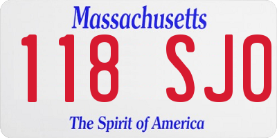MA license plate 118SJ0