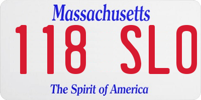 MA license plate 118SL0