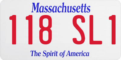 MA license plate 118SL1
