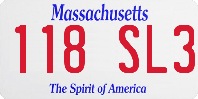 MA license plate 118SL3