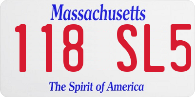 MA license plate 118SL5