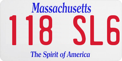 MA license plate 118SL6