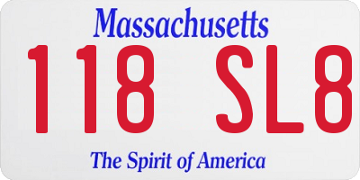 MA license plate 118SL8