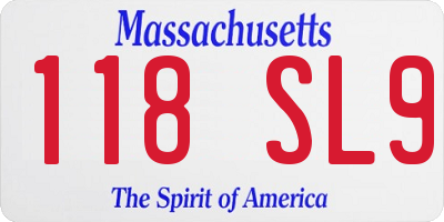 MA license plate 118SL9