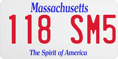MA license plate 118SM5