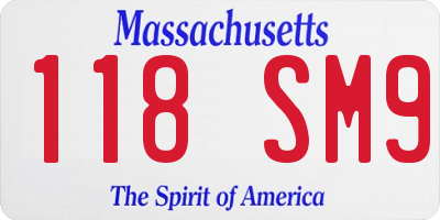 MA license plate 118SM9