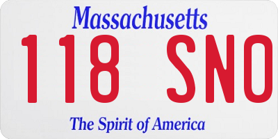 MA license plate 118SN0