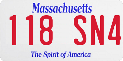 MA license plate 118SN4