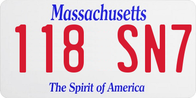 MA license plate 118SN7