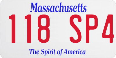 MA license plate 118SP4