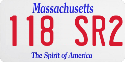 MA license plate 118SR2