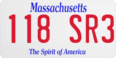 MA license plate 118SR3