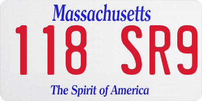 MA license plate 118SR9