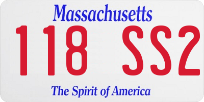 MA license plate 118SS2