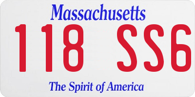 MA license plate 118SS6