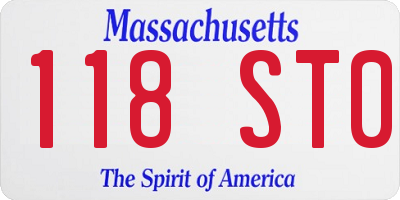 MA license plate 118ST0