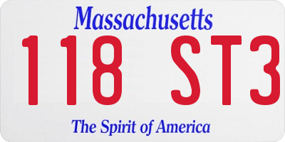MA license plate 118ST3
