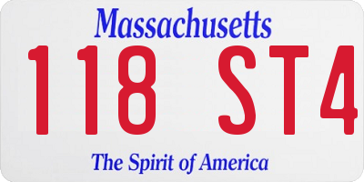 MA license plate 118ST4