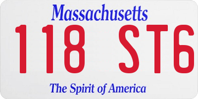 MA license plate 118ST6