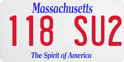 MA license plate 118SU2