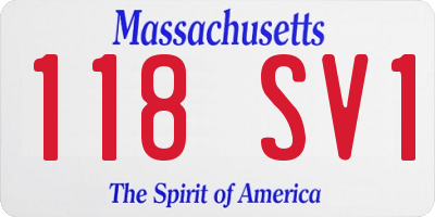 MA license plate 118SV1