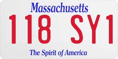 MA license plate 118SY1