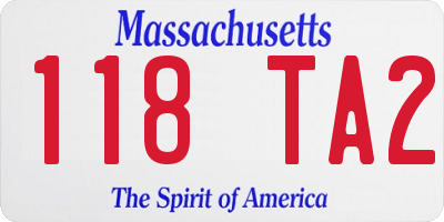MA license plate 118TA2