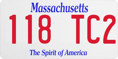 MA license plate 118TC2