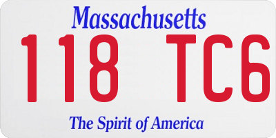 MA license plate 118TC6
