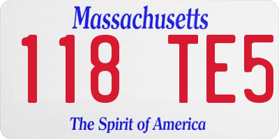 MA license plate 118TE5