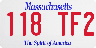 MA license plate 118TF2