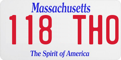 MA license plate 118TH0
