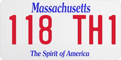 MA license plate 118TH1