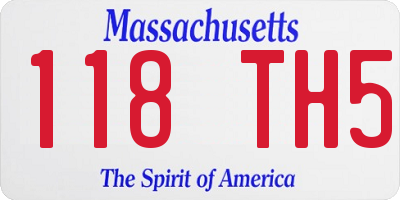 MA license plate 118TH5