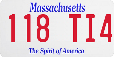 MA license plate 118TI4