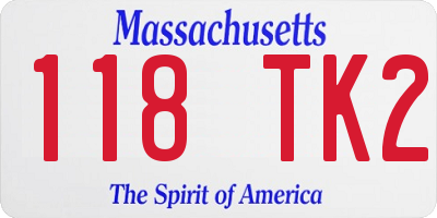 MA license plate 118TK2