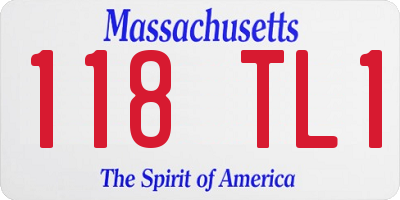 MA license plate 118TL1