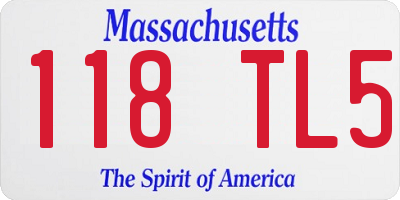 MA license plate 118TL5