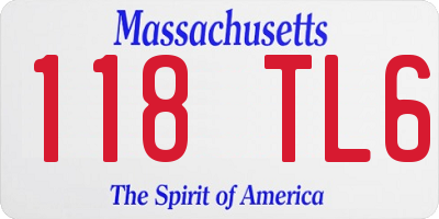 MA license plate 118TL6