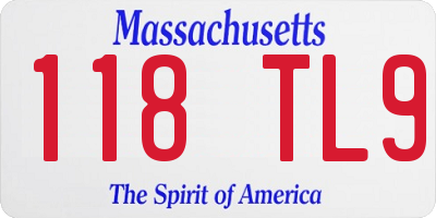 MA license plate 118TL9