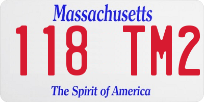 MA license plate 118TM2