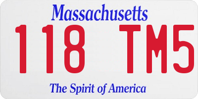 MA license plate 118TM5