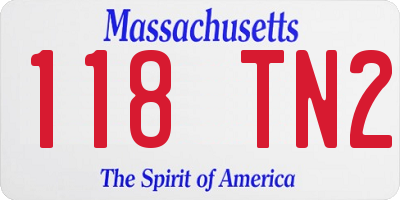 MA license plate 118TN2