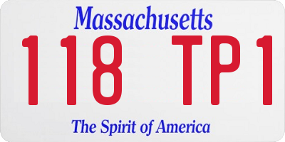 MA license plate 118TP1