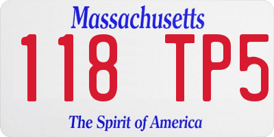 MA license plate 118TP5