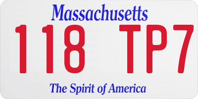 MA license plate 118TP7