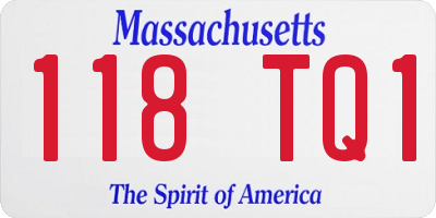 MA license plate 118TQ1