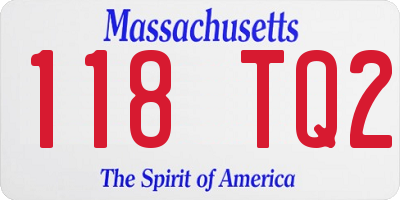 MA license plate 118TQ2
