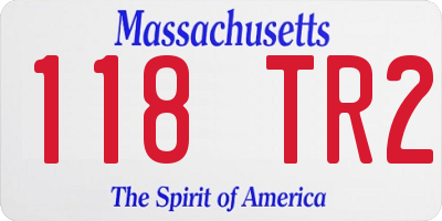MA license plate 118TR2