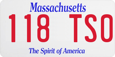 MA license plate 118TS0